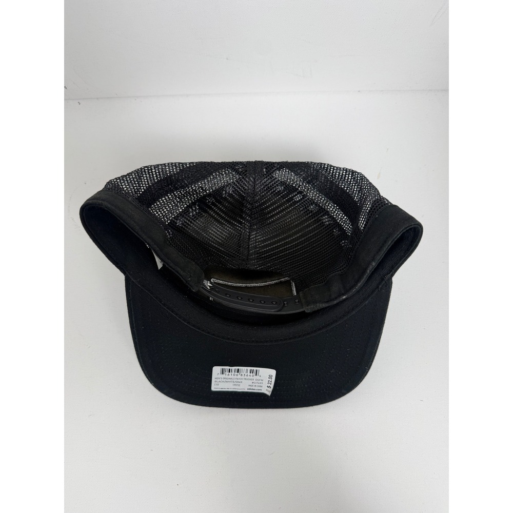 Adidas Trucker Hat Mens OSFM Black Cotton Soccer Patch Snapback Mesh Cap - Picture 6 of 11